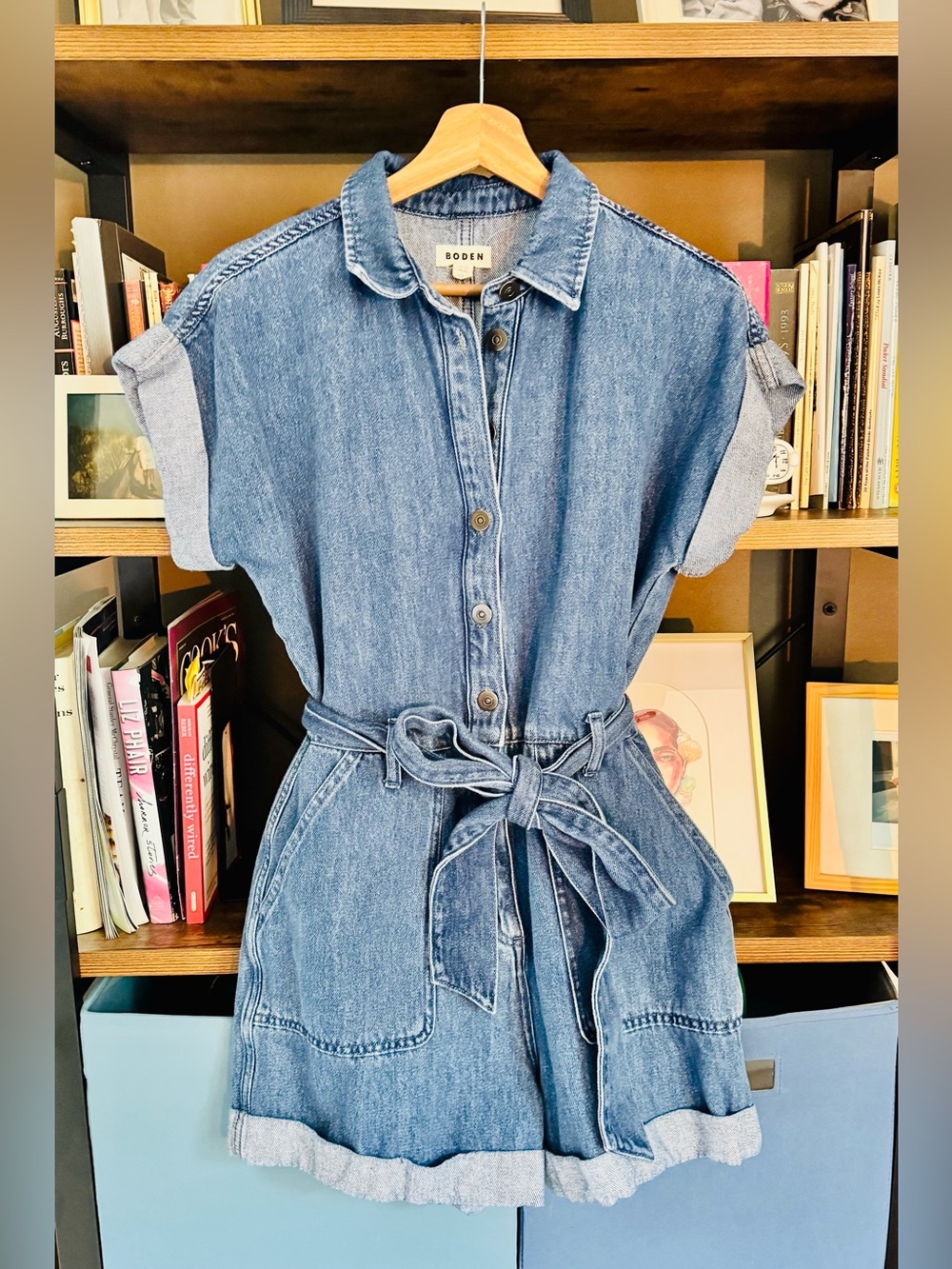 Boden Kay Denim Playsuit Romper US 8P